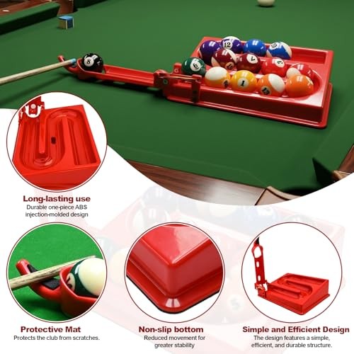 Billiards Training Rack Pro, Portable Billiards & Snooker Training Rack, red