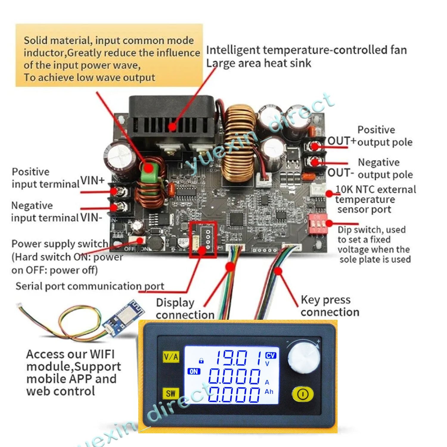 For Dewalt DC Power Supply with Digital Display Constant Voltage Adjustable