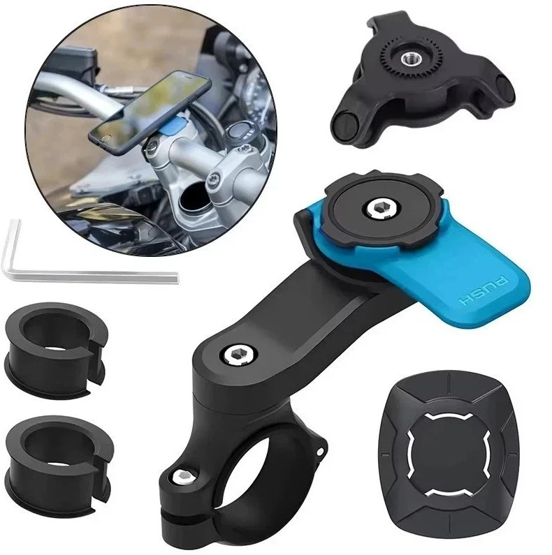 360° Rotatable Bike & Motorcycle Phone Holder Shockproof Secure Handlebar Mount