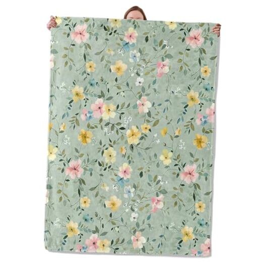 Spring Pastel Flower Theme Blanket Gifts for Women Girls, Soft Warm