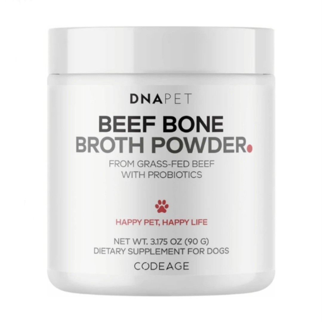 Codeage DNA Pet Beef Bone Broth Powder for Dogs Supplement Grass-Fed + Probiotic