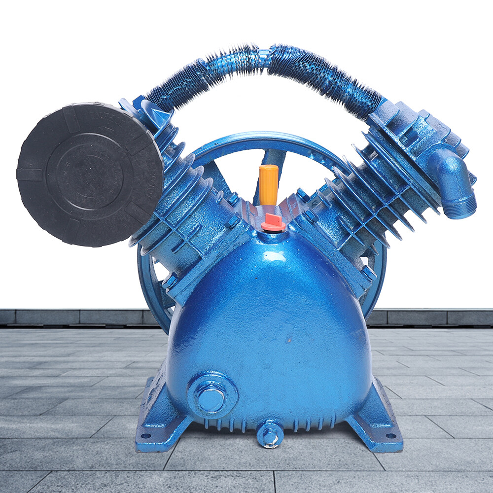 2 Stage 5.5HP Double Stage Air Compressor Head Pump Motor 175PSI 2 Cylinder