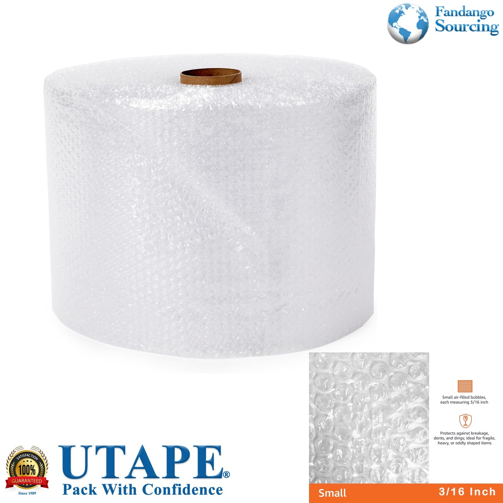 3/16" Small Bubbles Plastic Wrap Cushioning wrap 12"x25feet Perforated every 12"