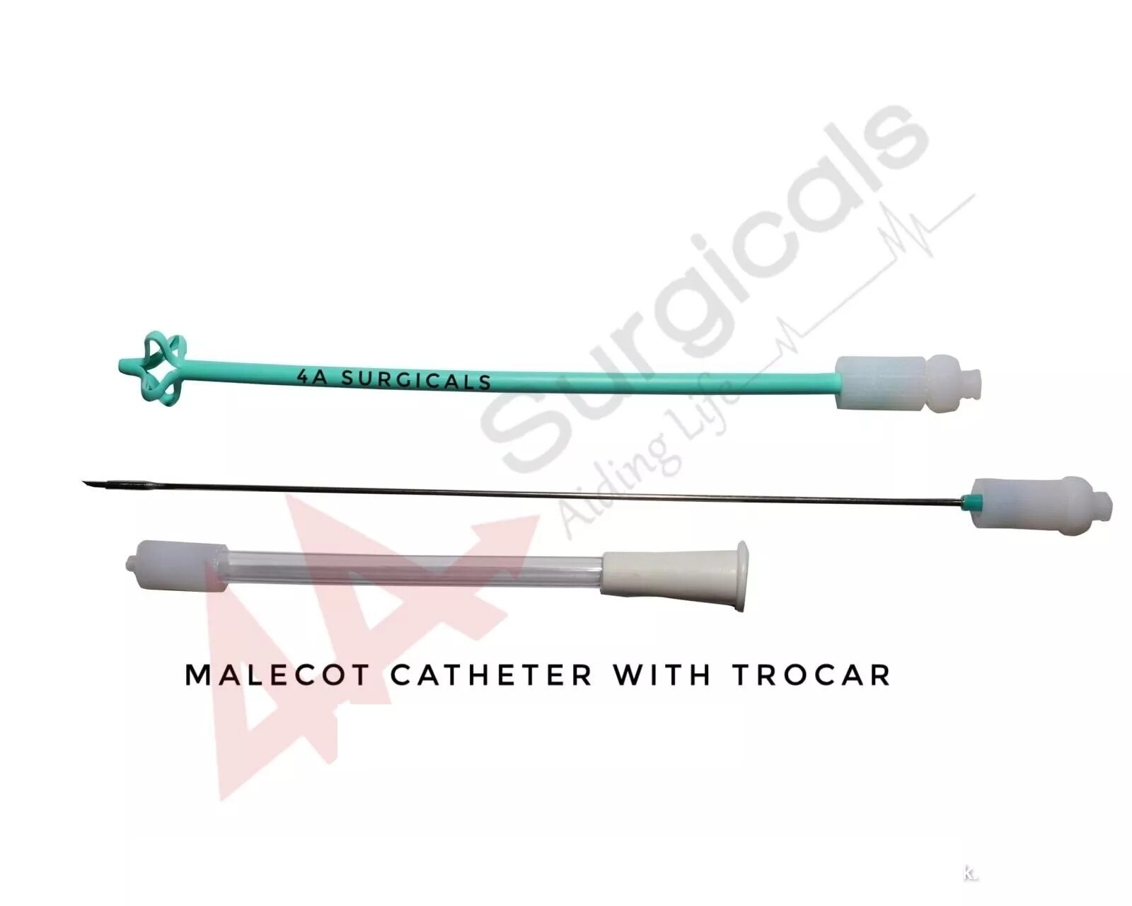 4A MALECOT WITH TROCAR UROLOGY 14 Fr/25cm set of 5