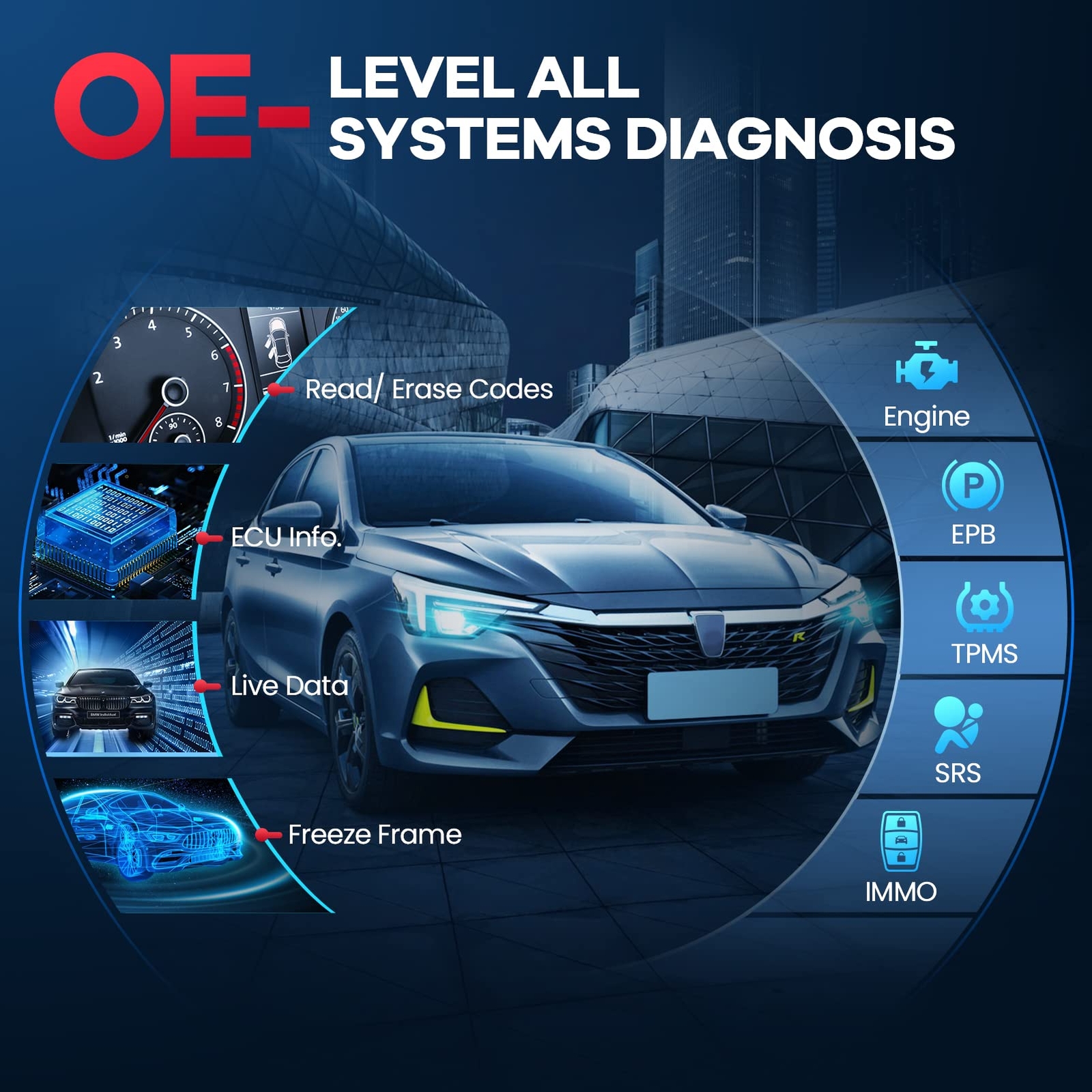 2024 MUCAR BT200PRO OBD2 Scanner Code Reader Full System Car Diagnostic Tool