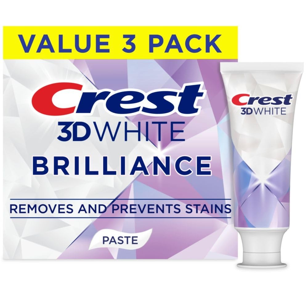 Crest 3D White Brilliance Toothpaste Pack Of 3 Bright Mint 4.3 Oz Whitening