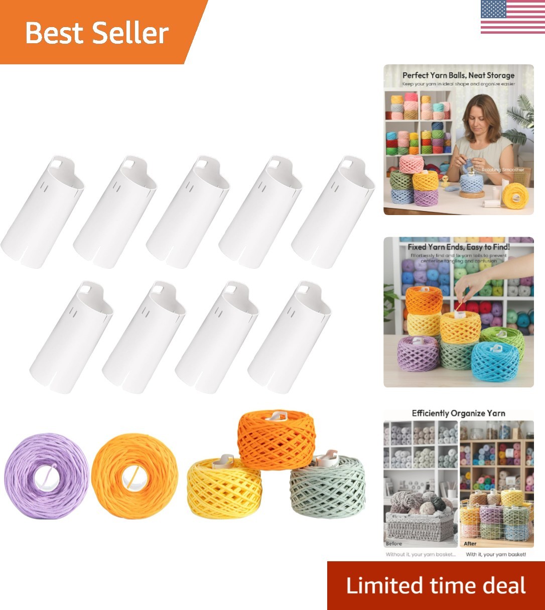 9pcs Yarn Ball Tube for Electric Yarn Winder M1, Reusable ABS Yarn Cake Tube ...