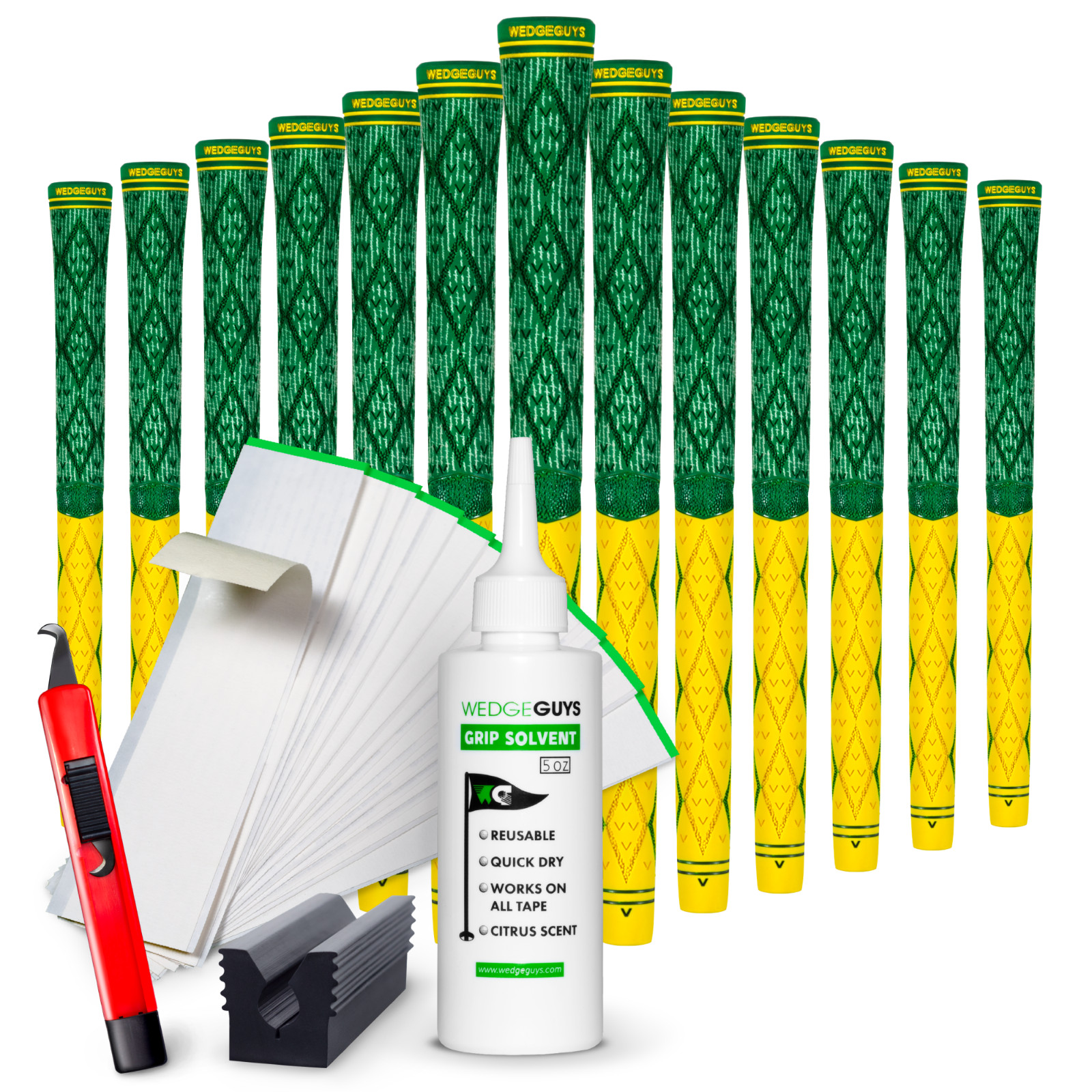 Wedge Guys Diamond Hybrid Grips 13 Pack with Deluxe Grip Kit | Standard/Midsize