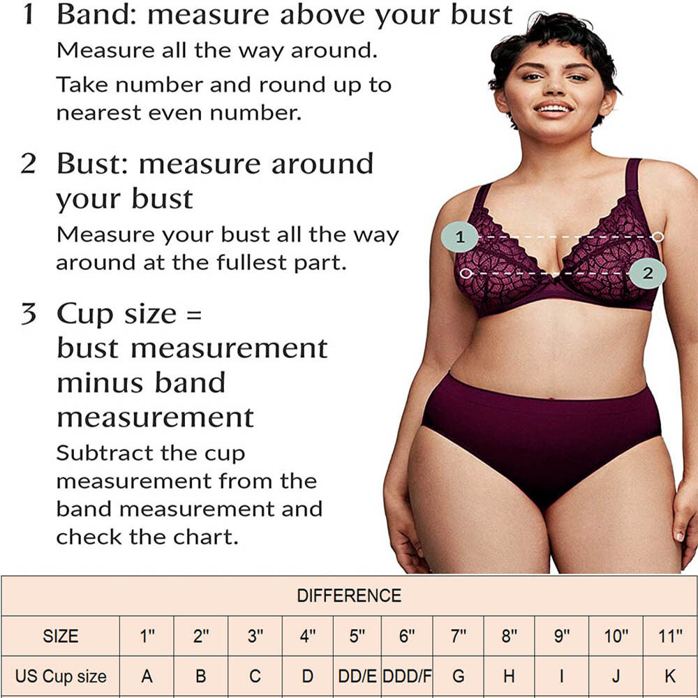 Womens Plus Size Wireless Bra Support Comfort Full Coverage Unlined No Underwire