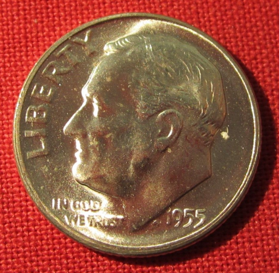 1955 S Roosevelt Dime - 90% Silver - BU - Uncirculated