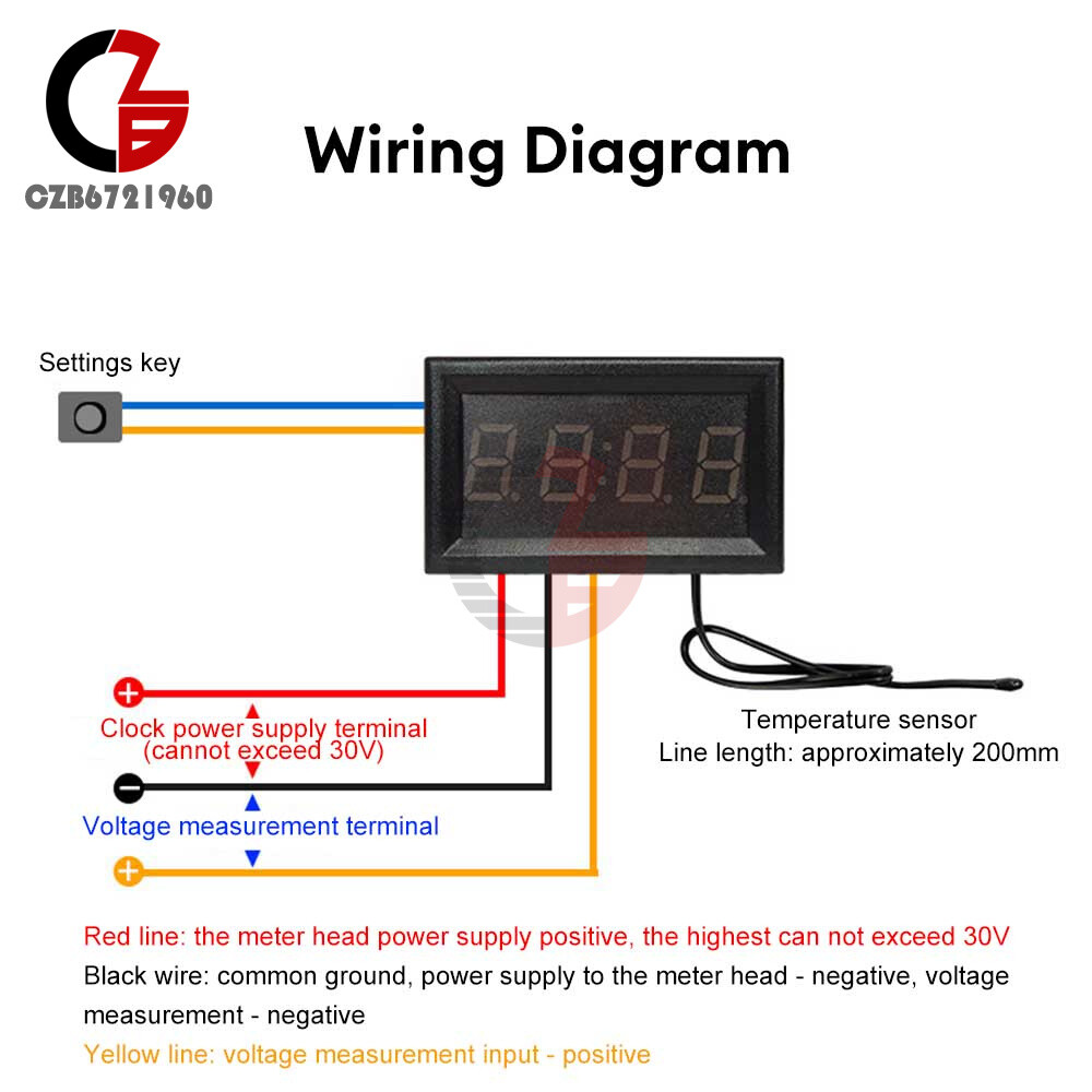 3 in 1 Car Electronic Meter Thermometer Digital Display Voltmeter led car clock