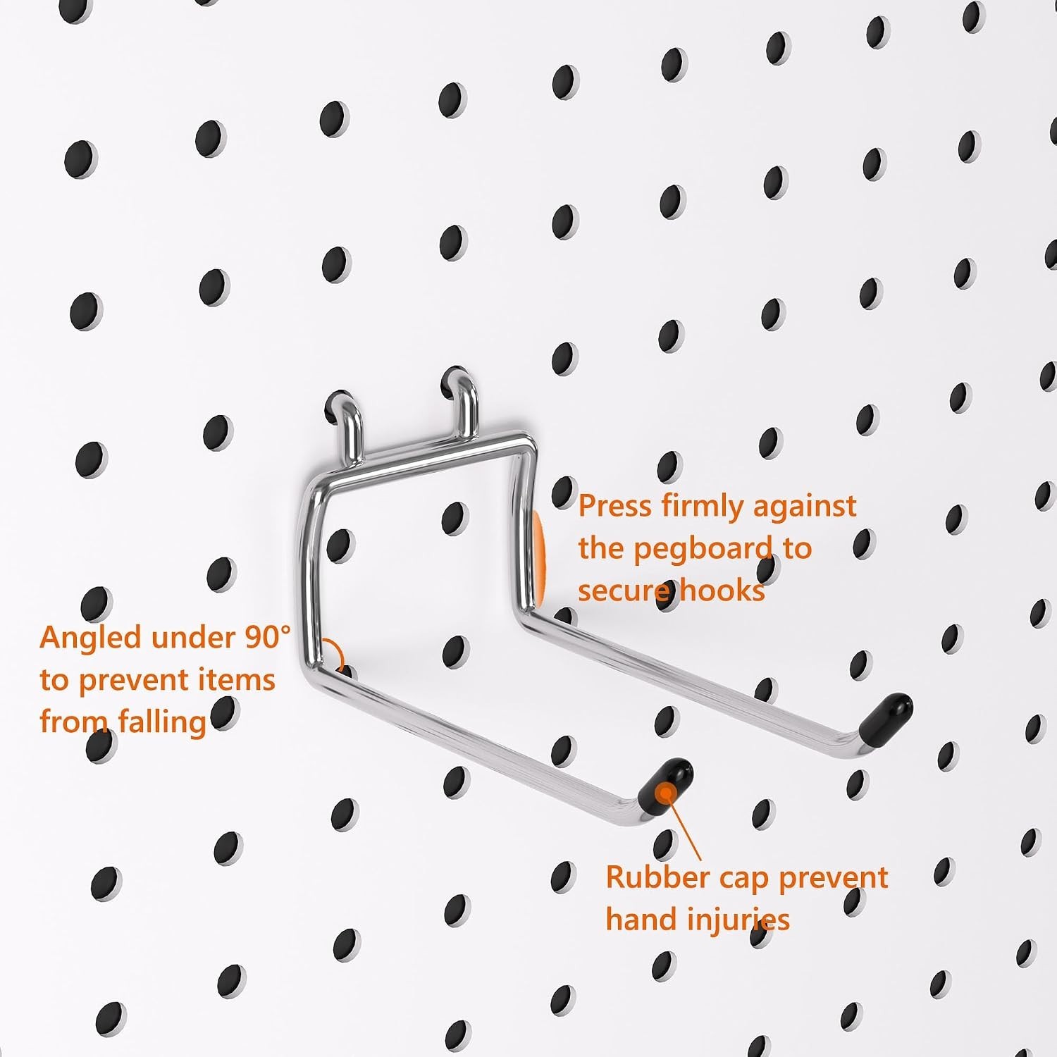 Durable 30 Pack Pegboard Hooks - 4 Inches, Tool-Free Installation, Silver Finish