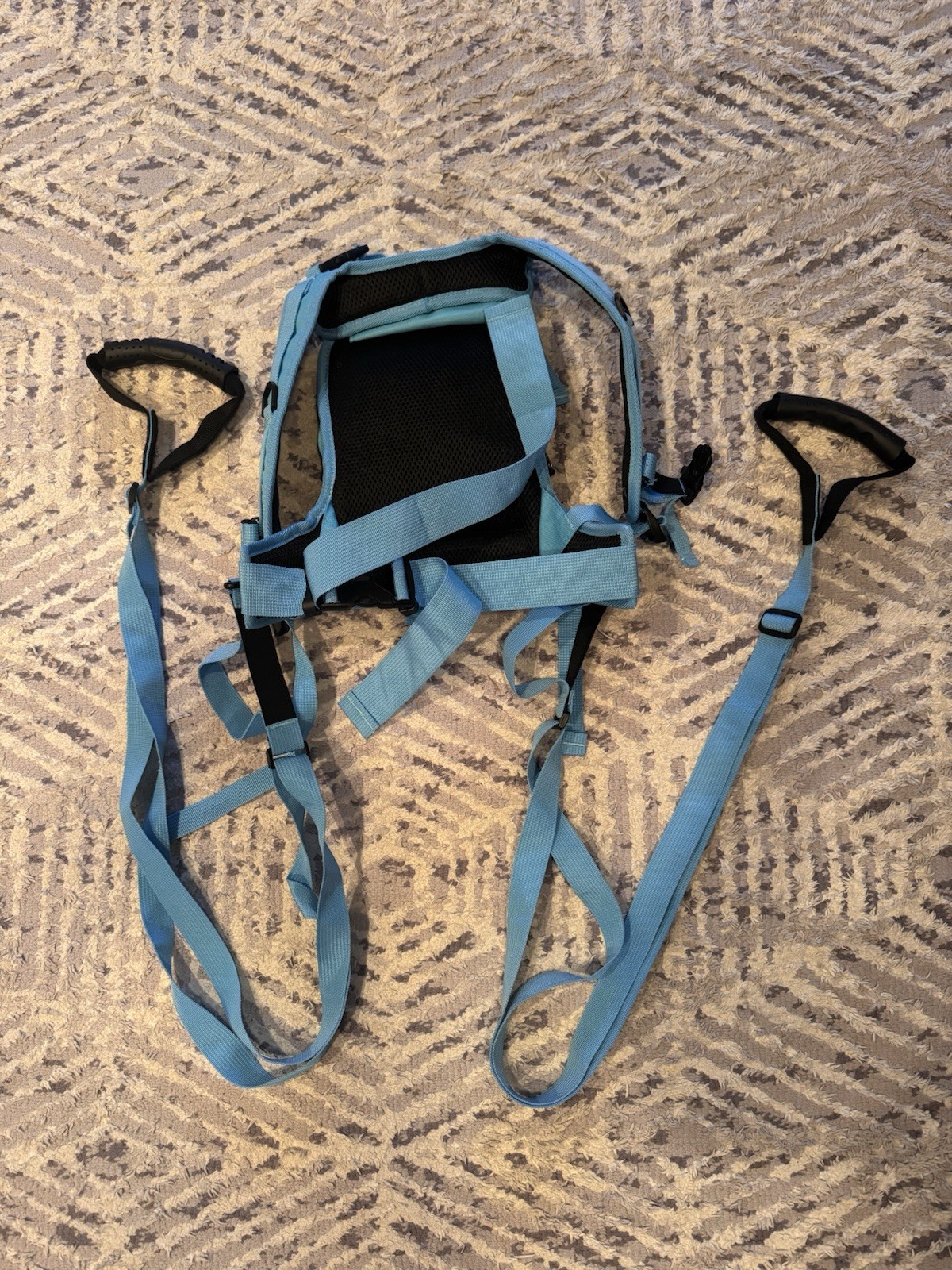 Kids Ski Harness Blue/Yellow Zipper Closure 1 Pocket Adjustable Straps