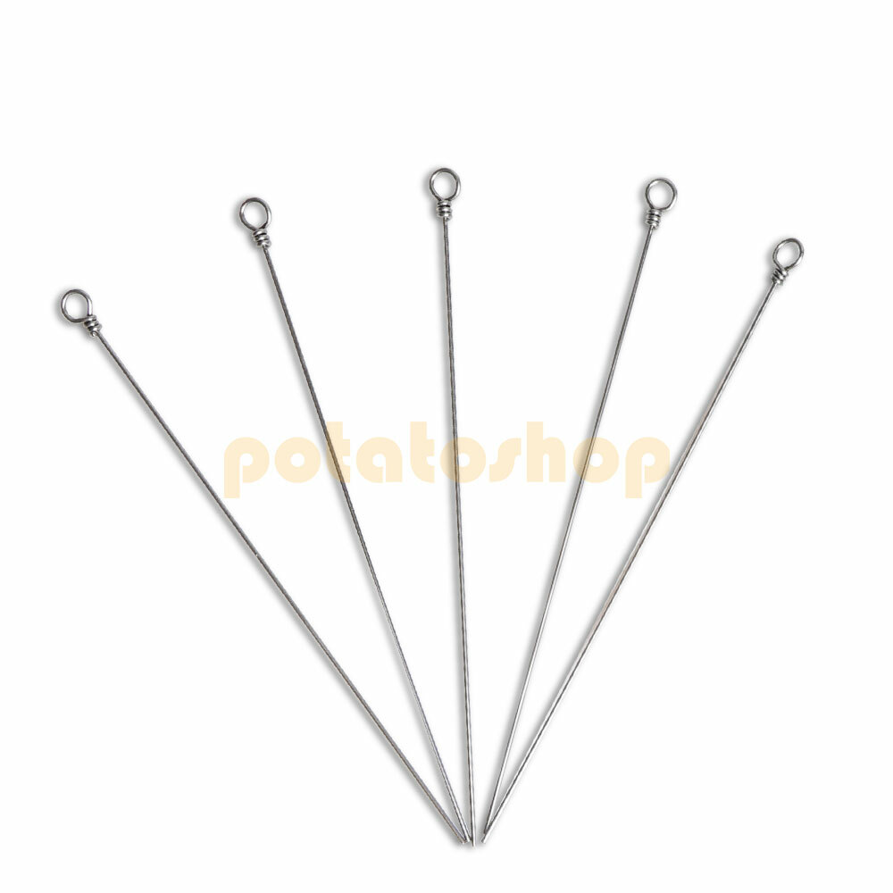 30pcs Fishing Spinner Shaft Looped Wire Stainless DIY Spinnerbait Supplies