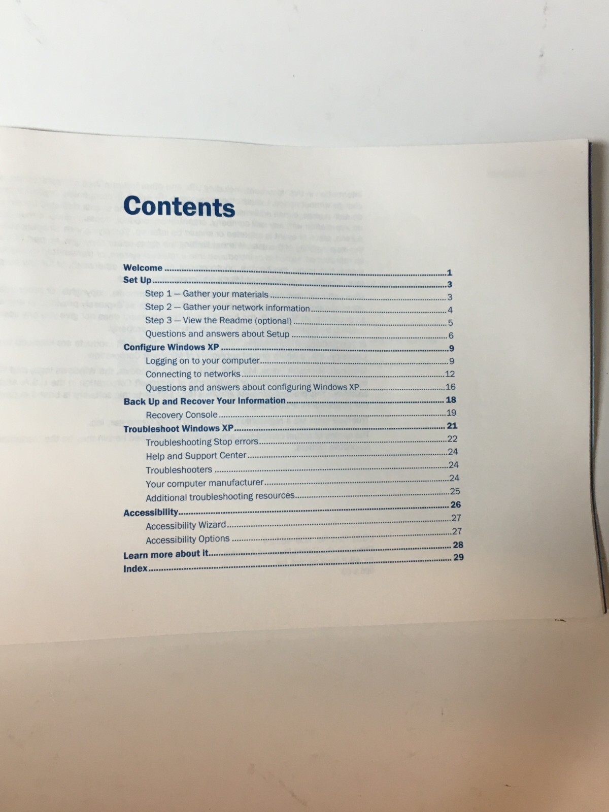 Microsoft Windows XP Professional Version 2002 Start Here Booklet ONLY No Disc