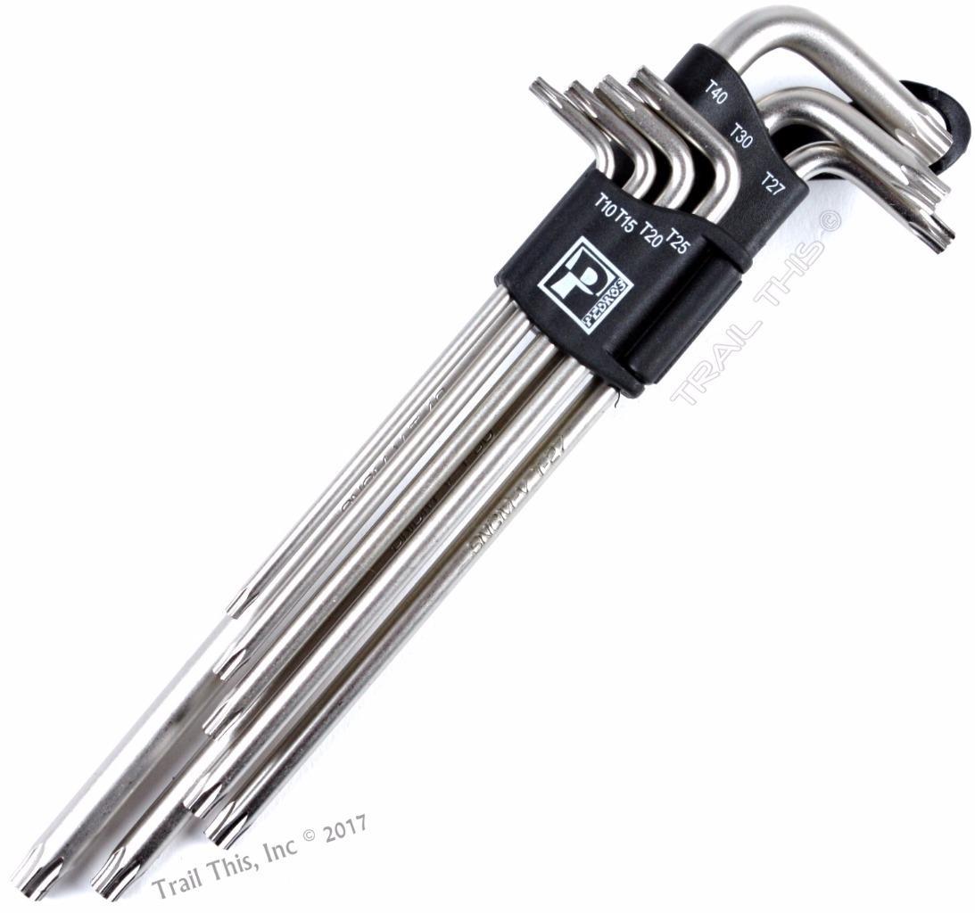 Pedro's L Torx 7-Piece Bicycle Wrench Set w/ Holder T10 T15 T20 T25 T27 T30 T40