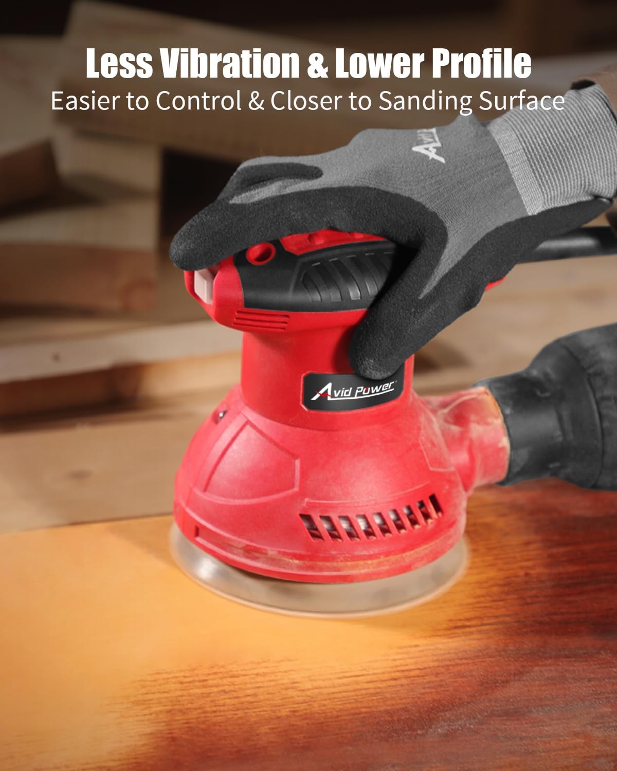 AVID POWER 5 Inch Orbital Sander Electric 3.0 Amp 6 Variable Speed Tool