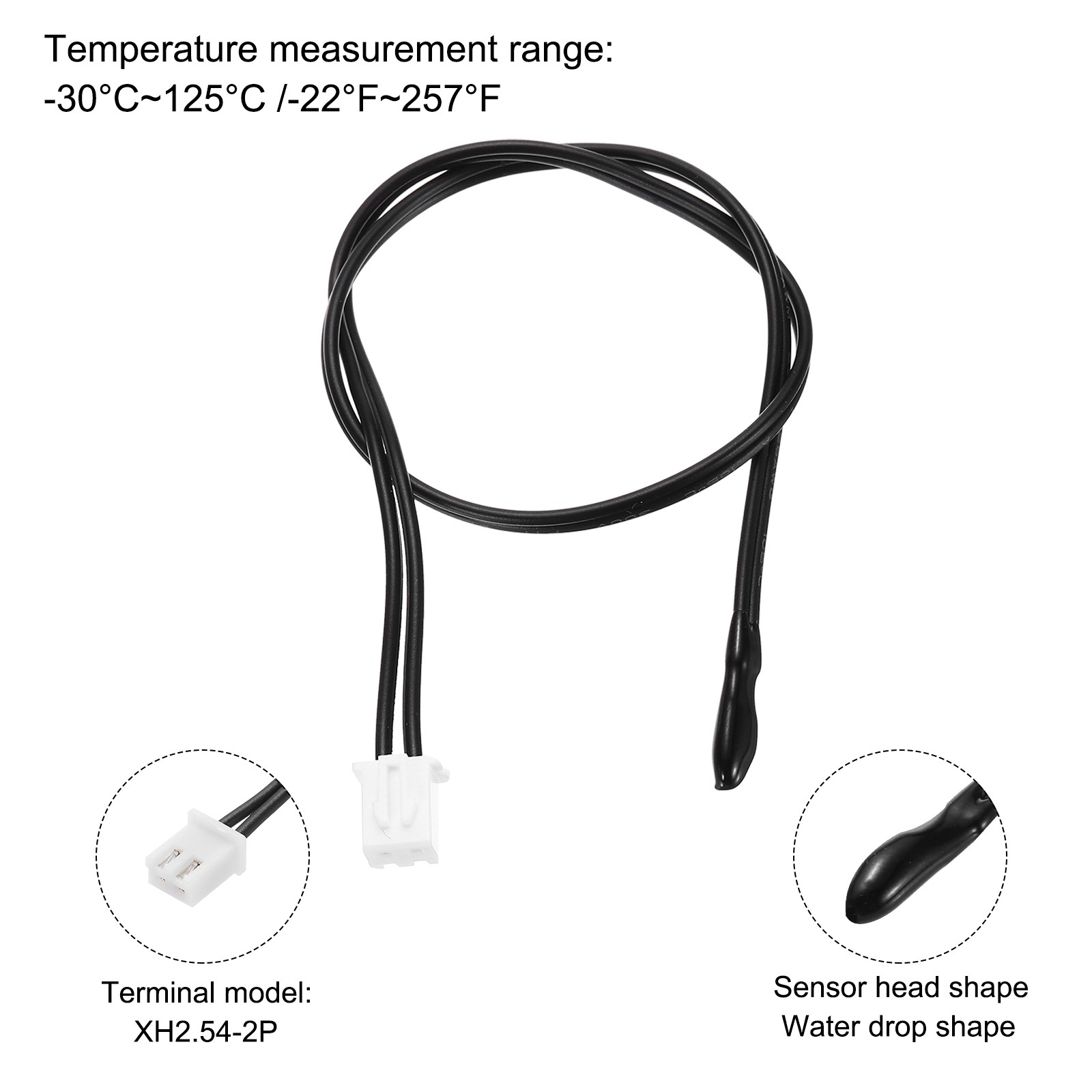 2 Pcs 10K NTC Thermal Sensor Probe,Epoxy Temp Sensor Probe 9.8 Inch