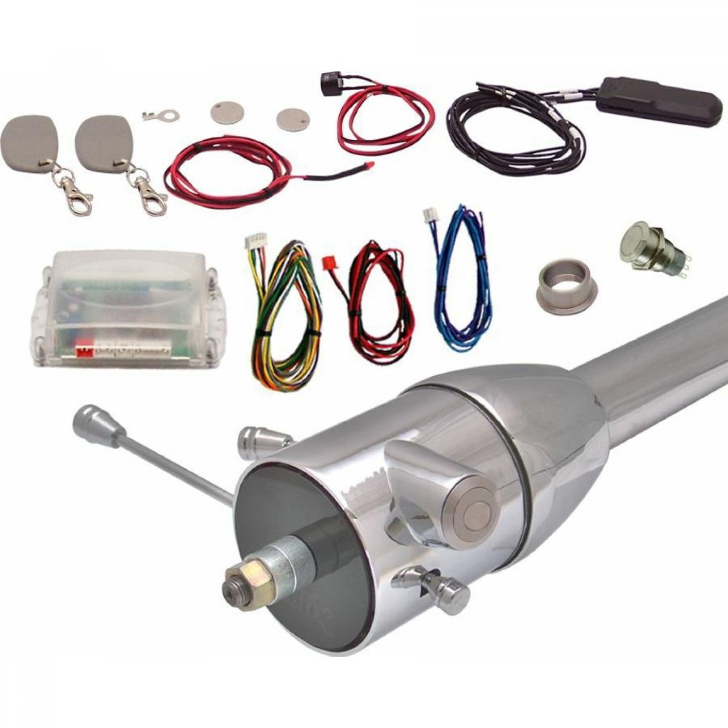Non-Illuminated One Touch Engine Start Kit with RFID and Column Insert truck