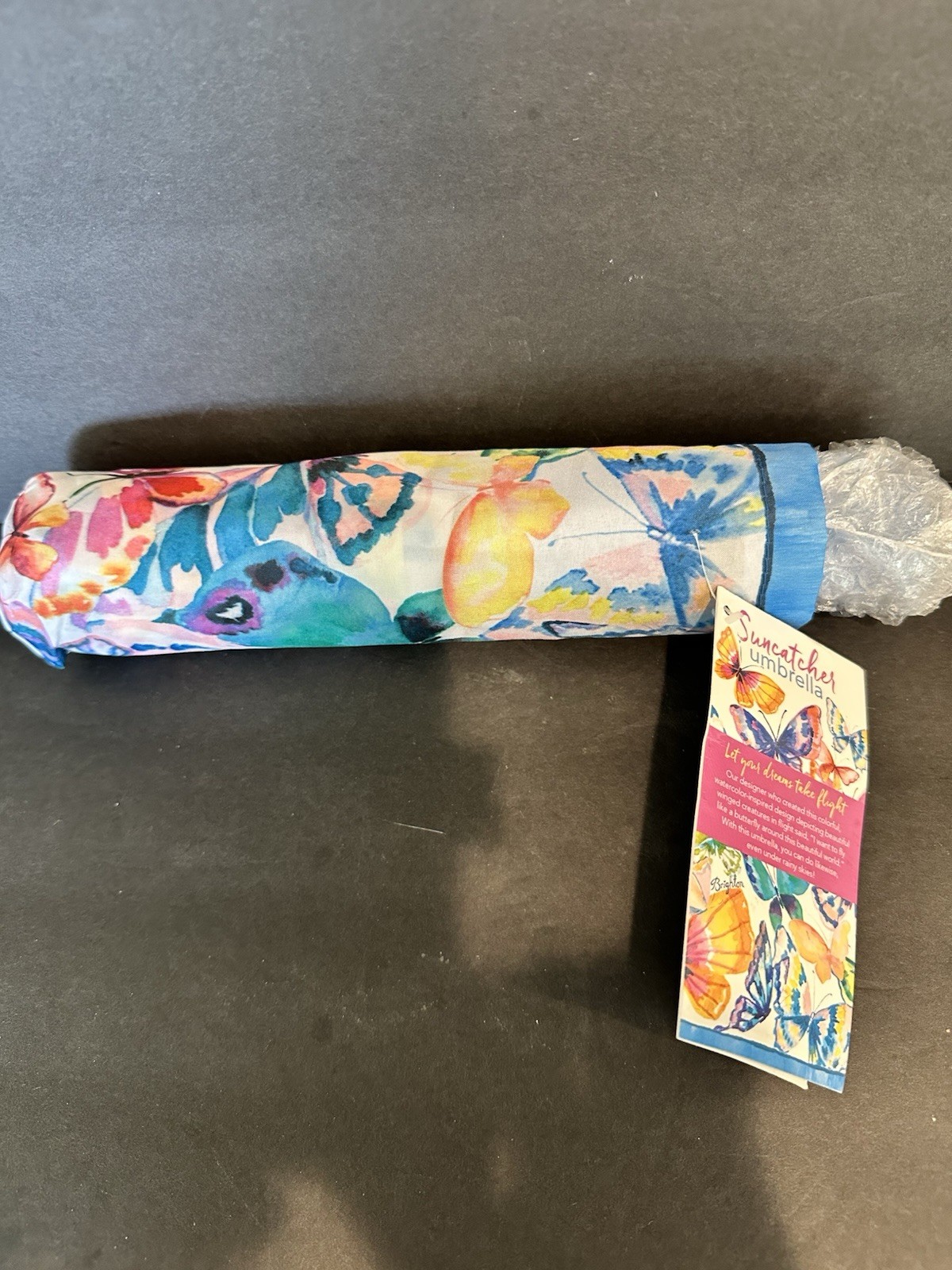 Brighton Automatic Umbrella Sun Catcher Butterflies NOS