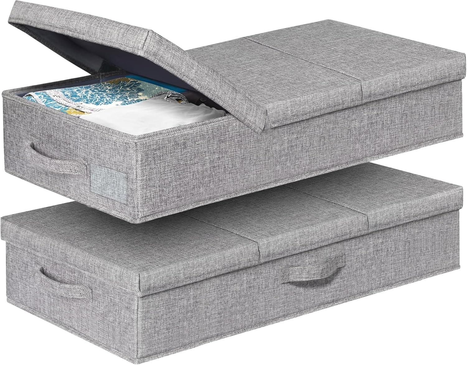 punemi Under-Bed Storage Boxes (with Lids) — 2-Piece Set (Large Capacity)