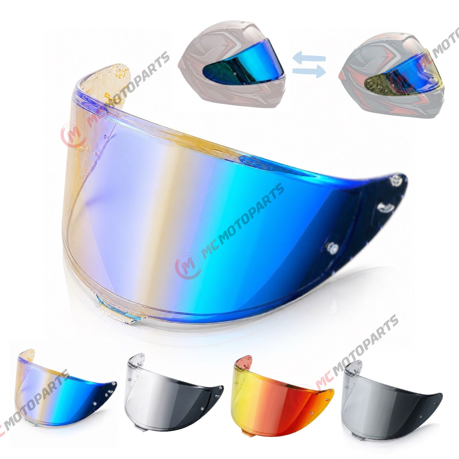 Photochromic Visor Shield with Pin For Shoei X15 Z8 RF-1400 Helmet Self-tinting