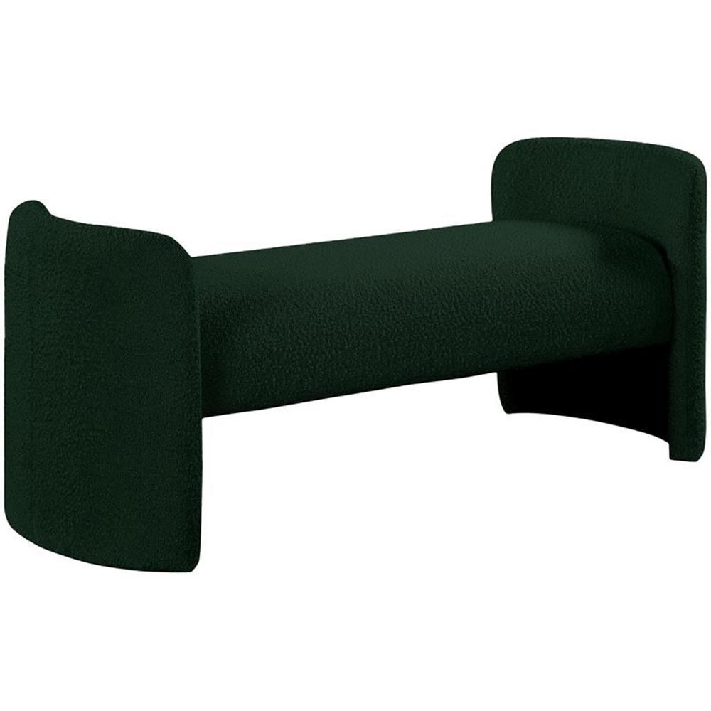 Meridian Furniture Peyton Green Boucle Fabric Bench