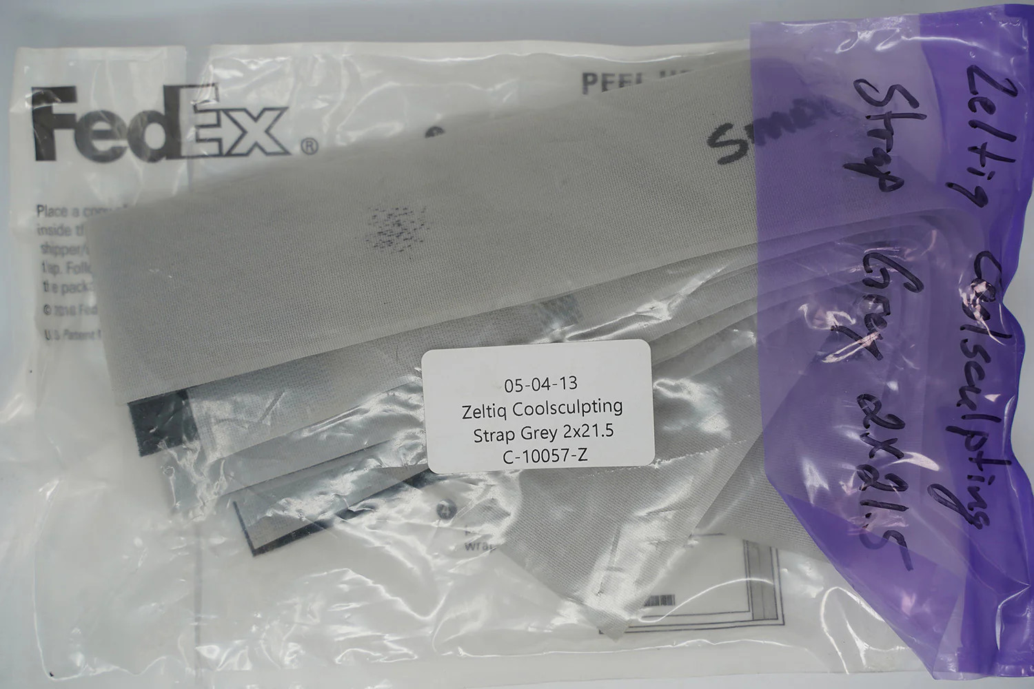 Zeltiq Coolsculpting Strap Grey 2x21.5