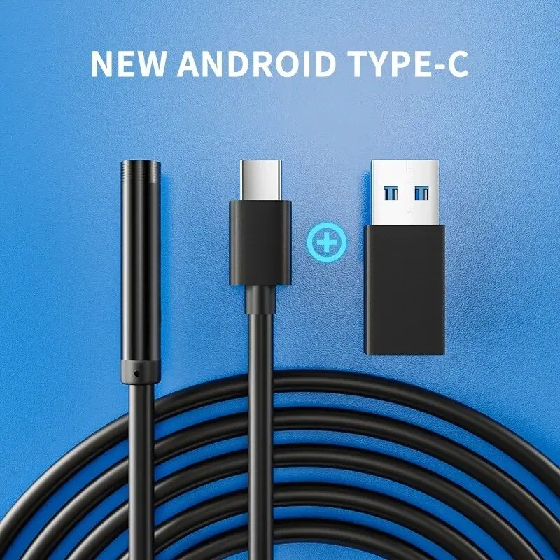 7mm USB Type-C Endoscope Camera IP67 Waterproof Borescope for Android PC LED USA