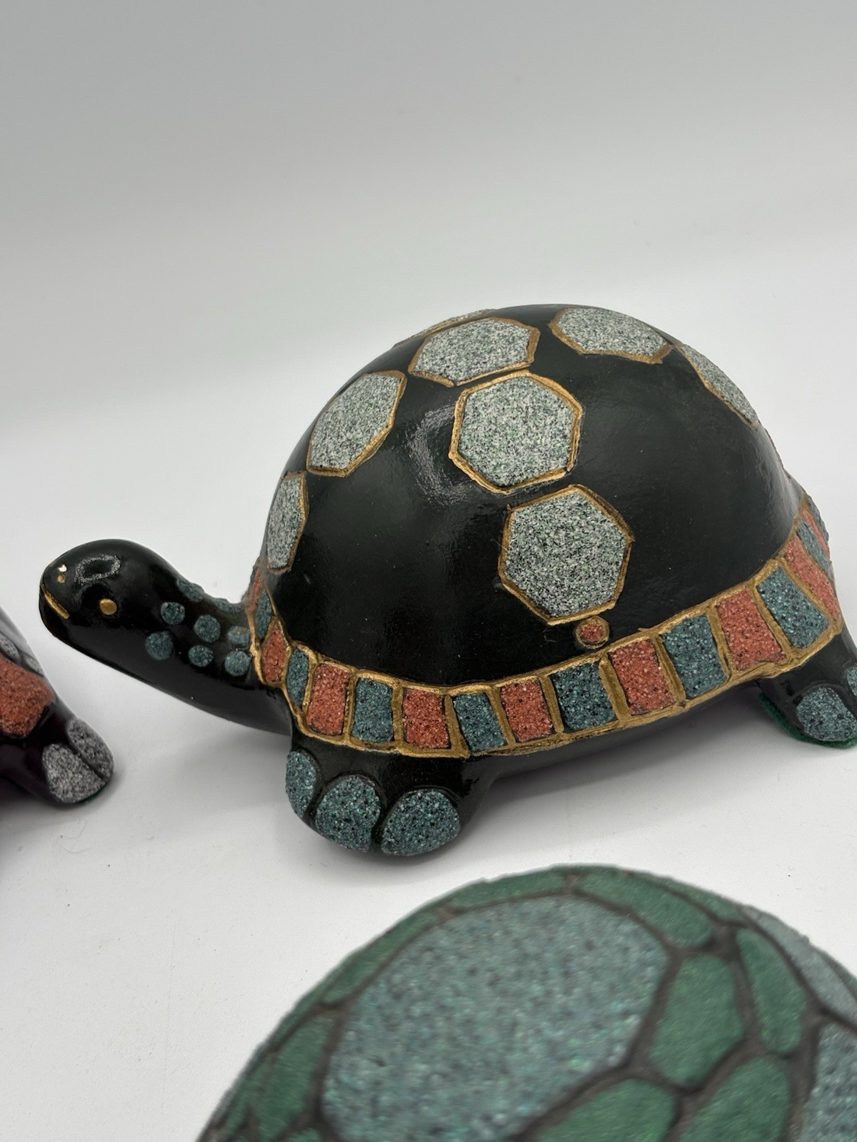 4 Hand Made Turtles; Garden Decoration Figure Tortoise