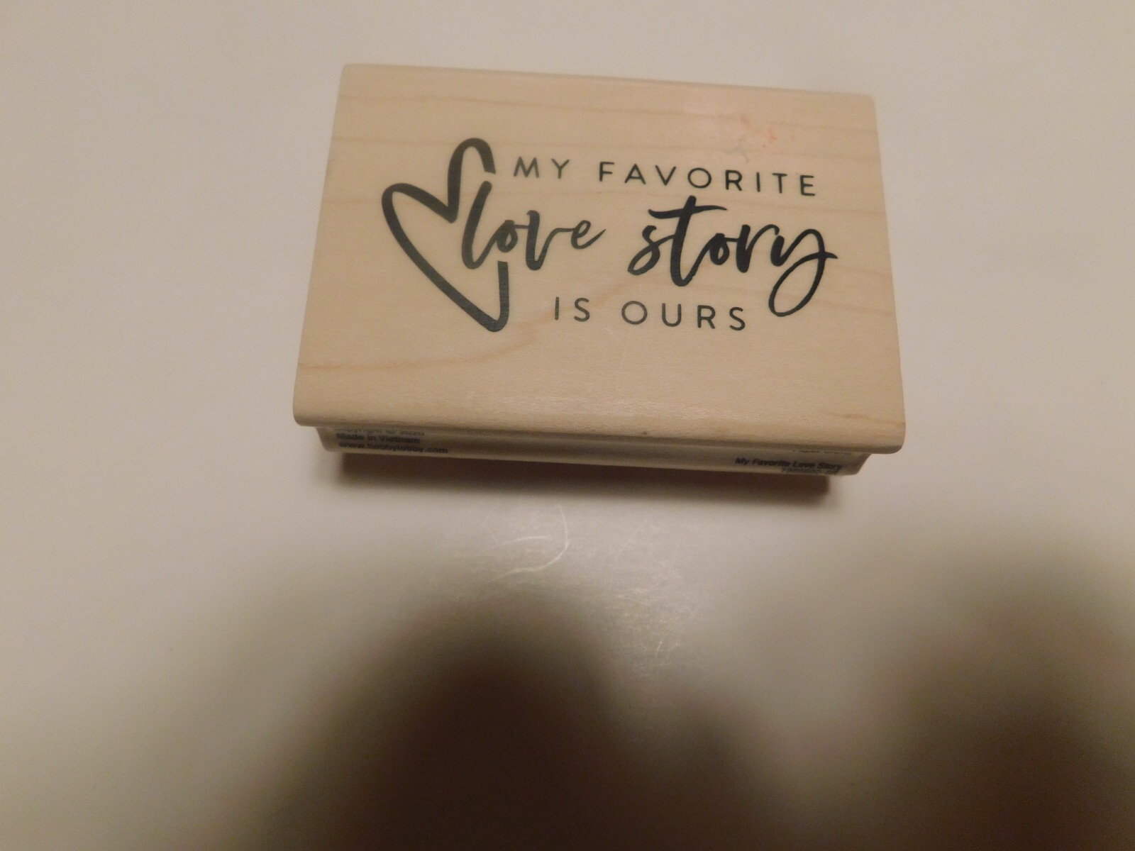 Stampabilities mounted rubber stamp "My favorite love story is ours"