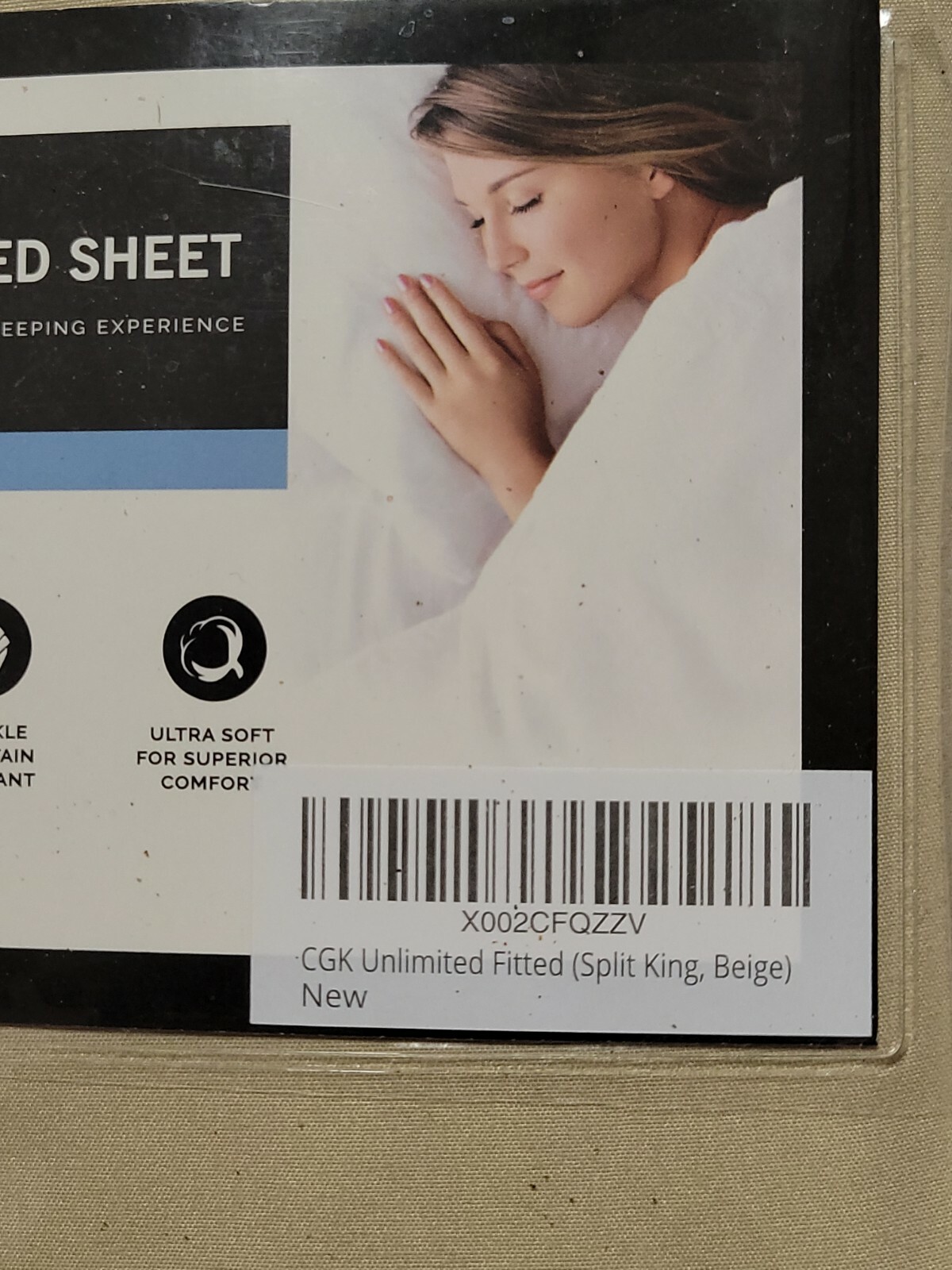 NWT CGK Unlimited Luxury Fitted Sheet Split King Beige