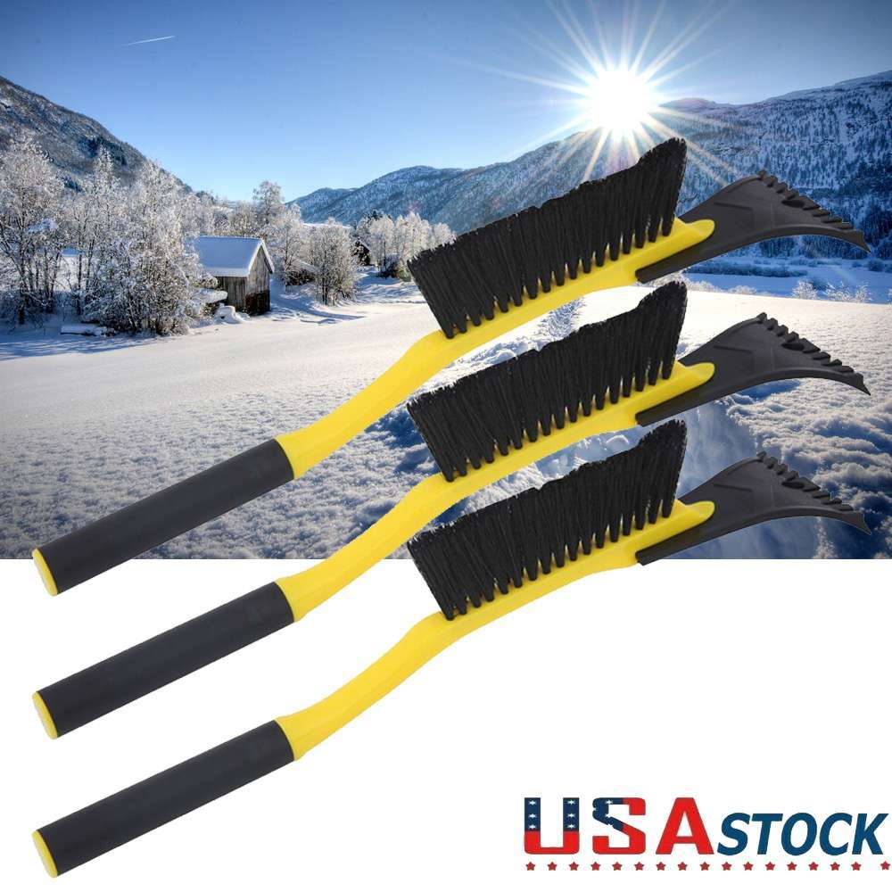 2-in-1 Ice Scraper with Brush for Car Windshield Snow Remove Frost Broom Cleaner