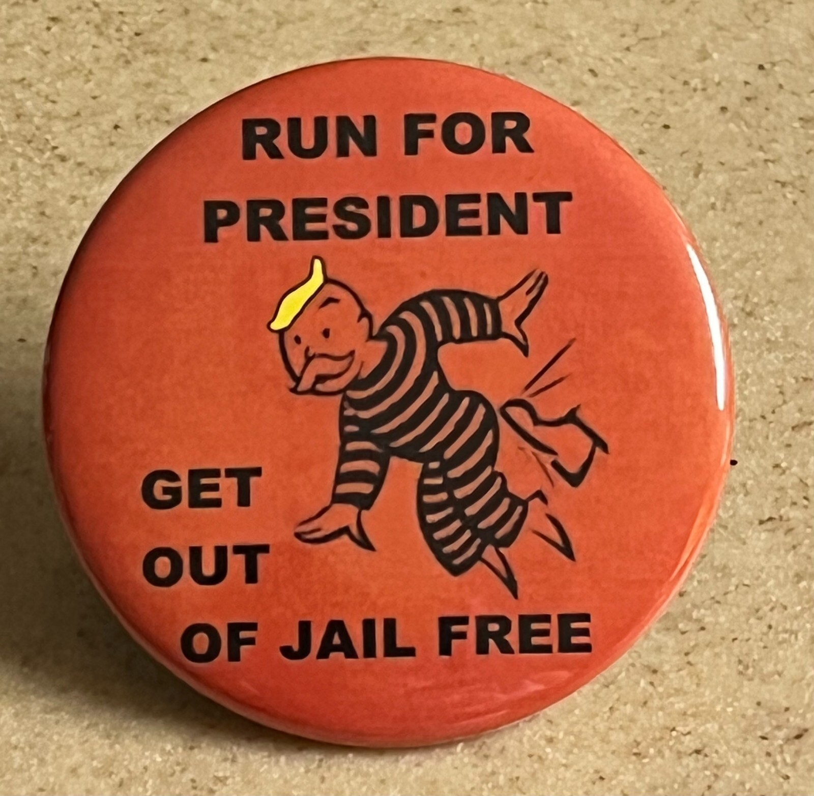 Anti-Trump Monopoly "Run For President, Get out of Jail Free" Magnet 2 1/4 inch