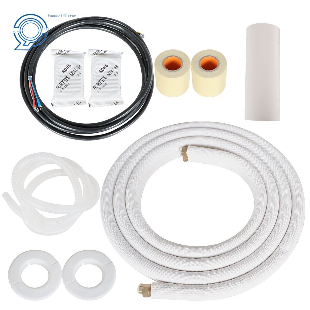 White 3/8"- 5/8" Dia. Install Kit Fit For Mini Split Heat Pump Systems 16 Feet