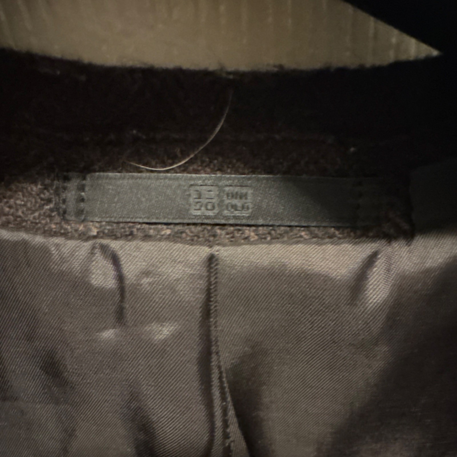 UNIQLO Brown Herringbone Wool Button Blazer Notch Lapel Size M Suit Jacket