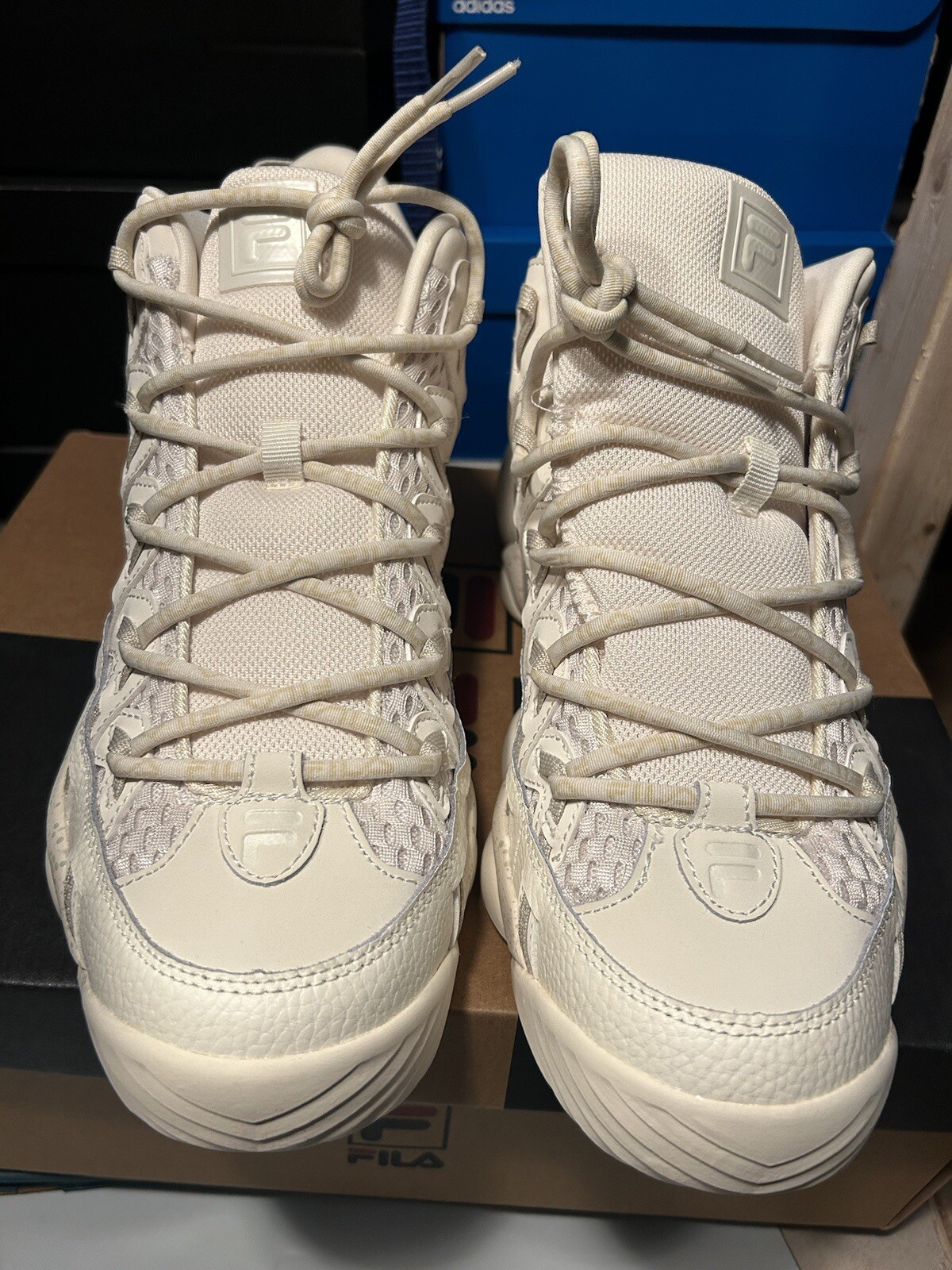 Fila Stackhouse Spaghetti Paracord Mens Shoes White Gray 1BM02427-101 90s Retro