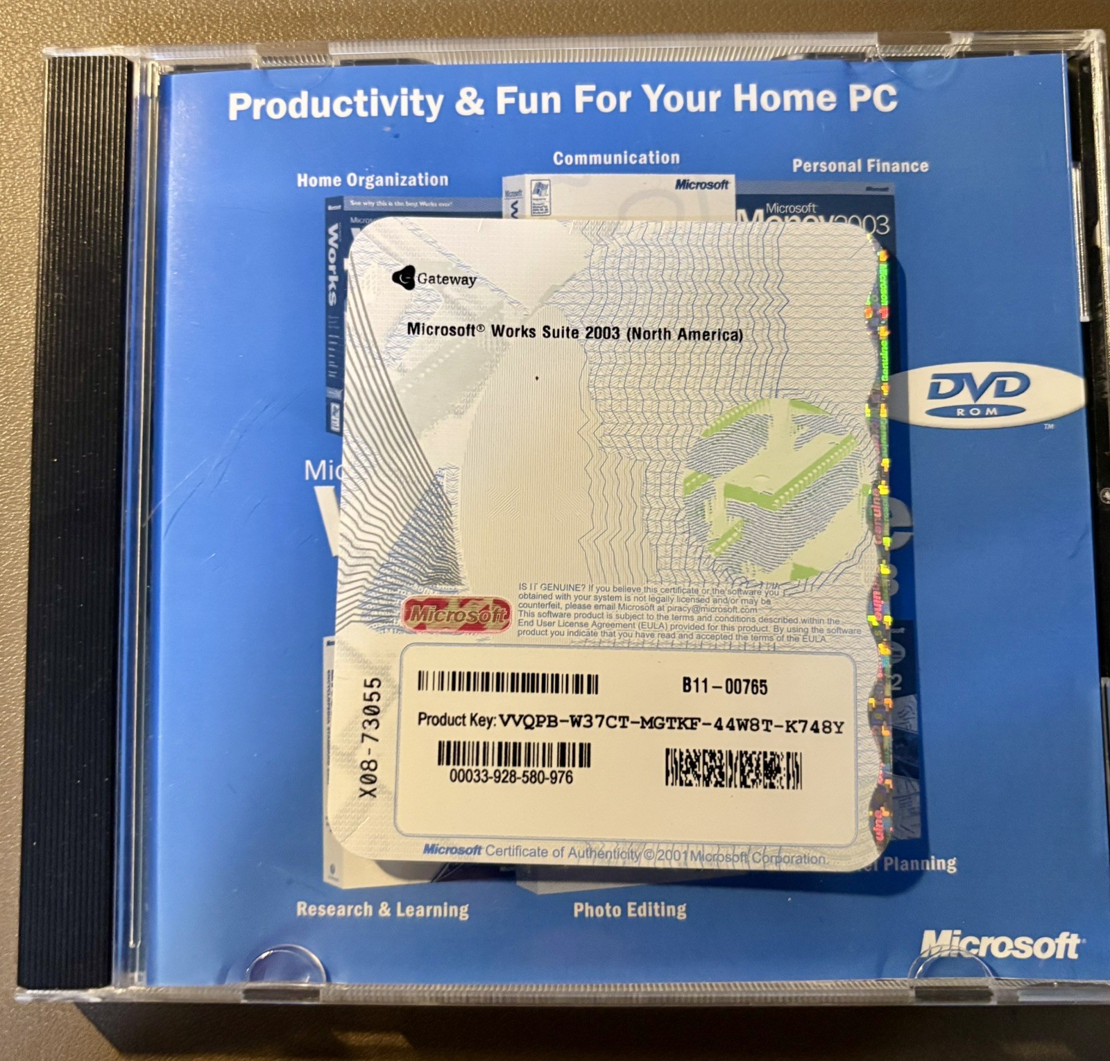 Microsoft Works Suite 2003 DVD ROM with Product Key