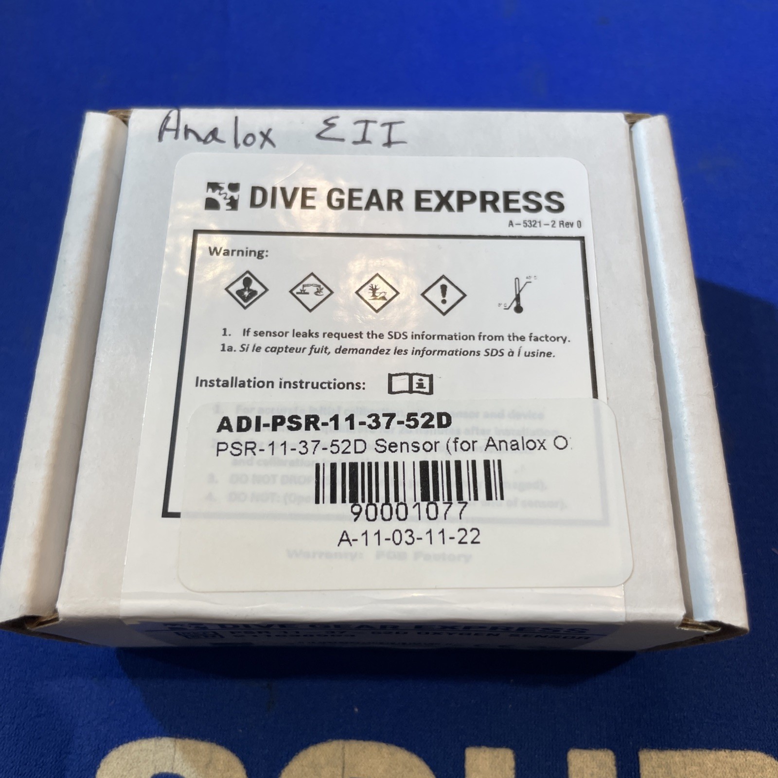 Oxygen Sensor PSR 11-37-52D Fits Analox New In Sealed Package Dive Gear Express