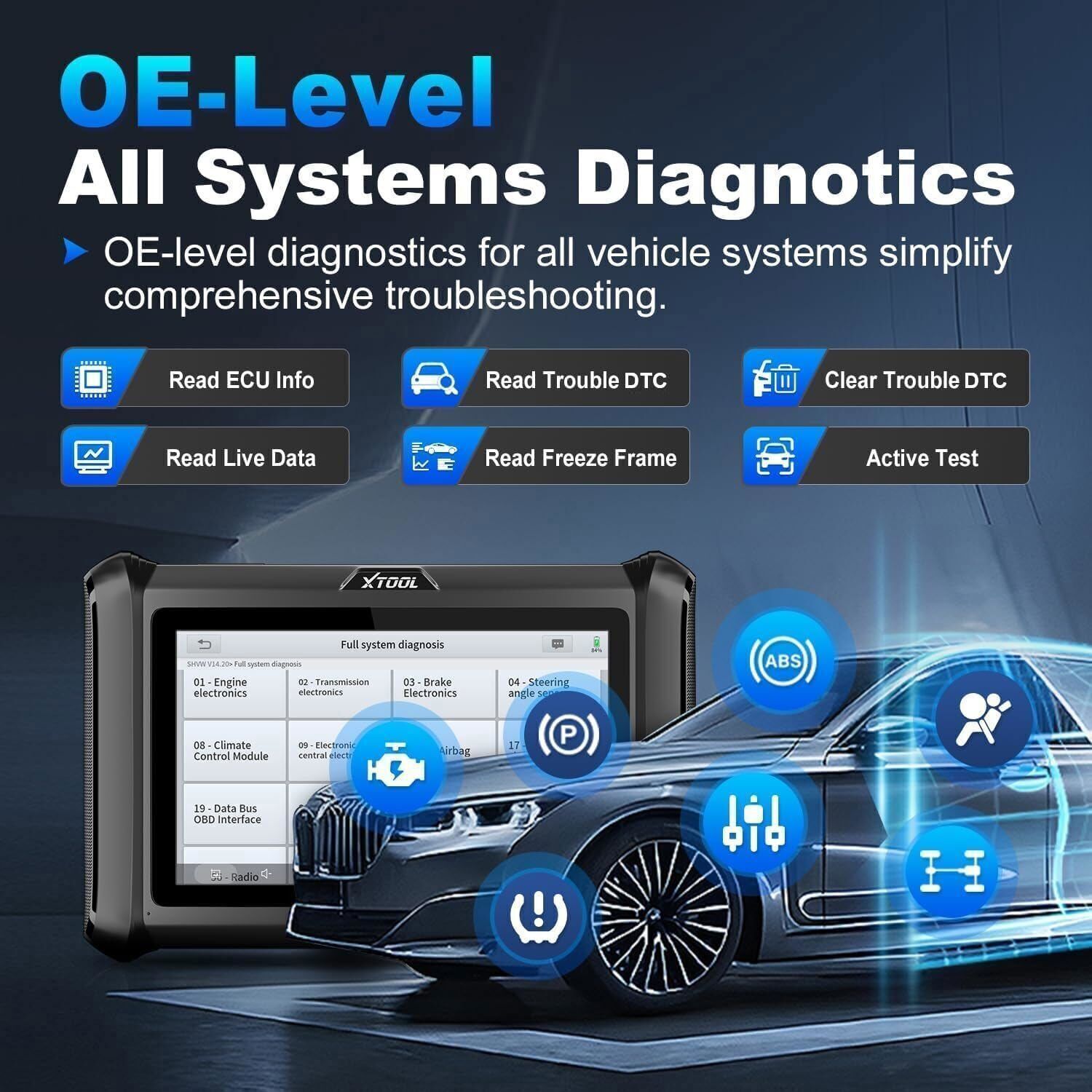 XTOOL D7S V2.0 All System Diagnostic Bi-Directional Scan Tool Key & ECU Coding
