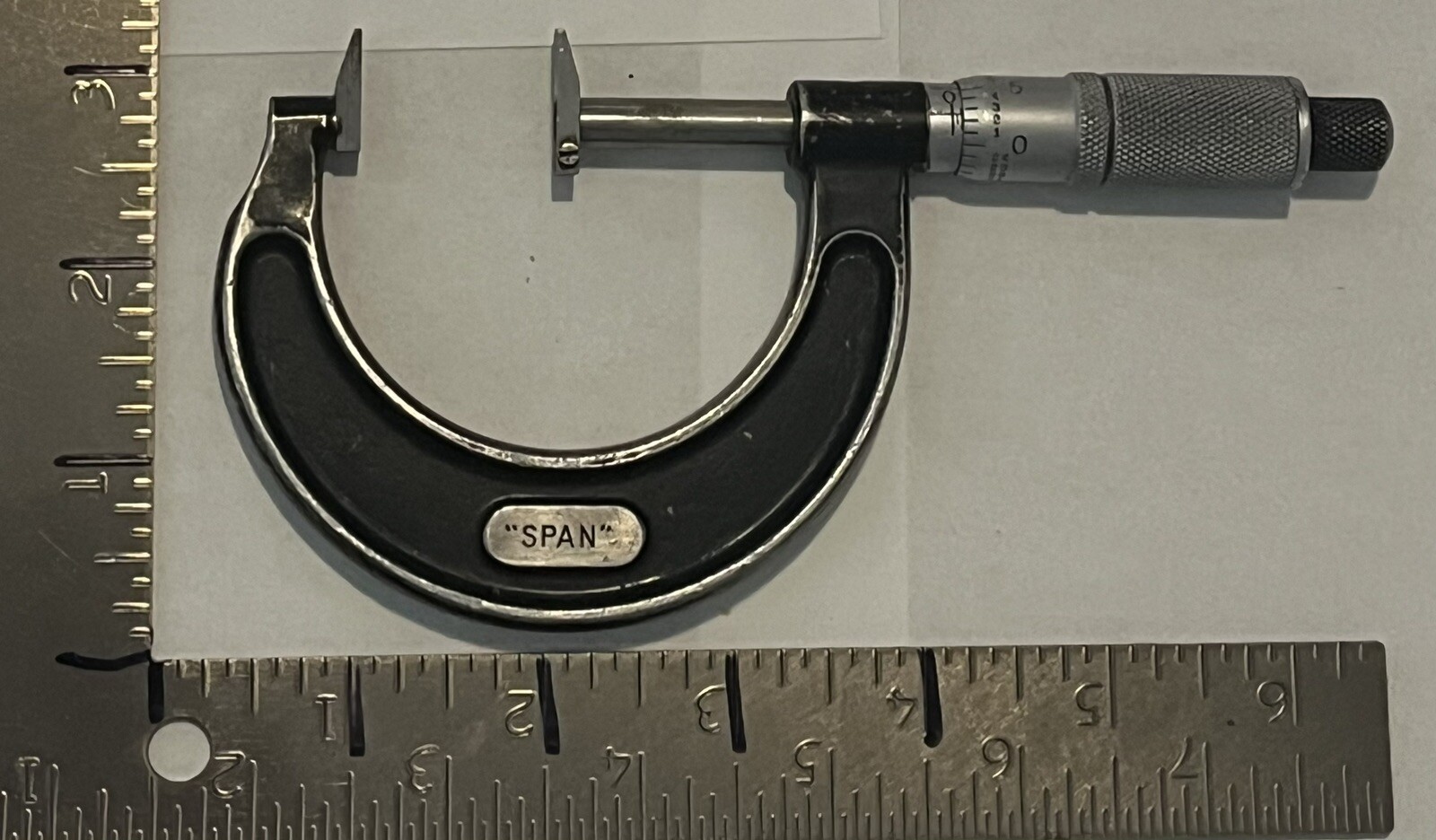 Starrett Micrometer 1-2" Gear Cutting Span Custom Made