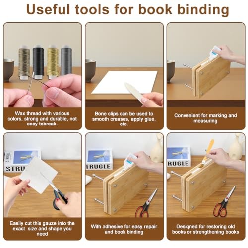Book Binding Kits, Book Press, 11.6 x 7.8 Inch Bookbinding Tools Bookbinding