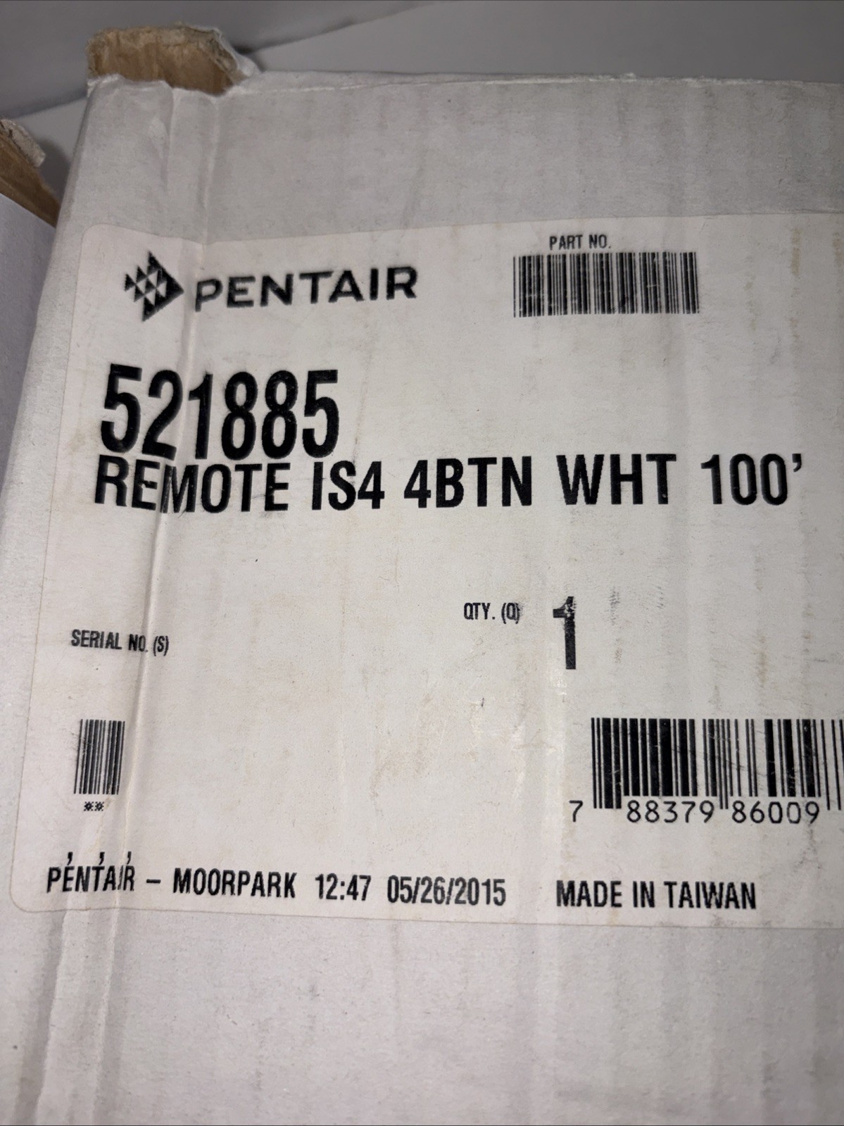 Pentair 521885 IS4 Spa Side Remote Control System 4 Button 100ft Cord