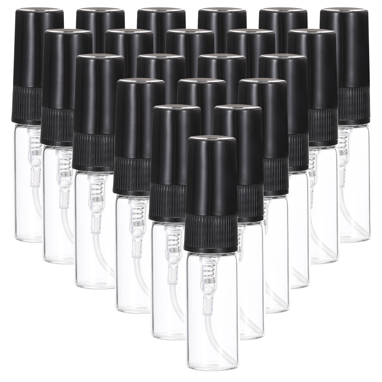 20 Pcs 3ml Glass Mini Perfume Sample Bottle Empty Mini Spray Bottle Black