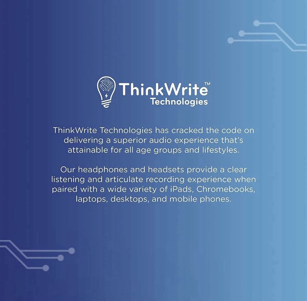 Headset ThinkWrite Ultra Durable w/Mic 3.5mm & Volume Control TW-210
