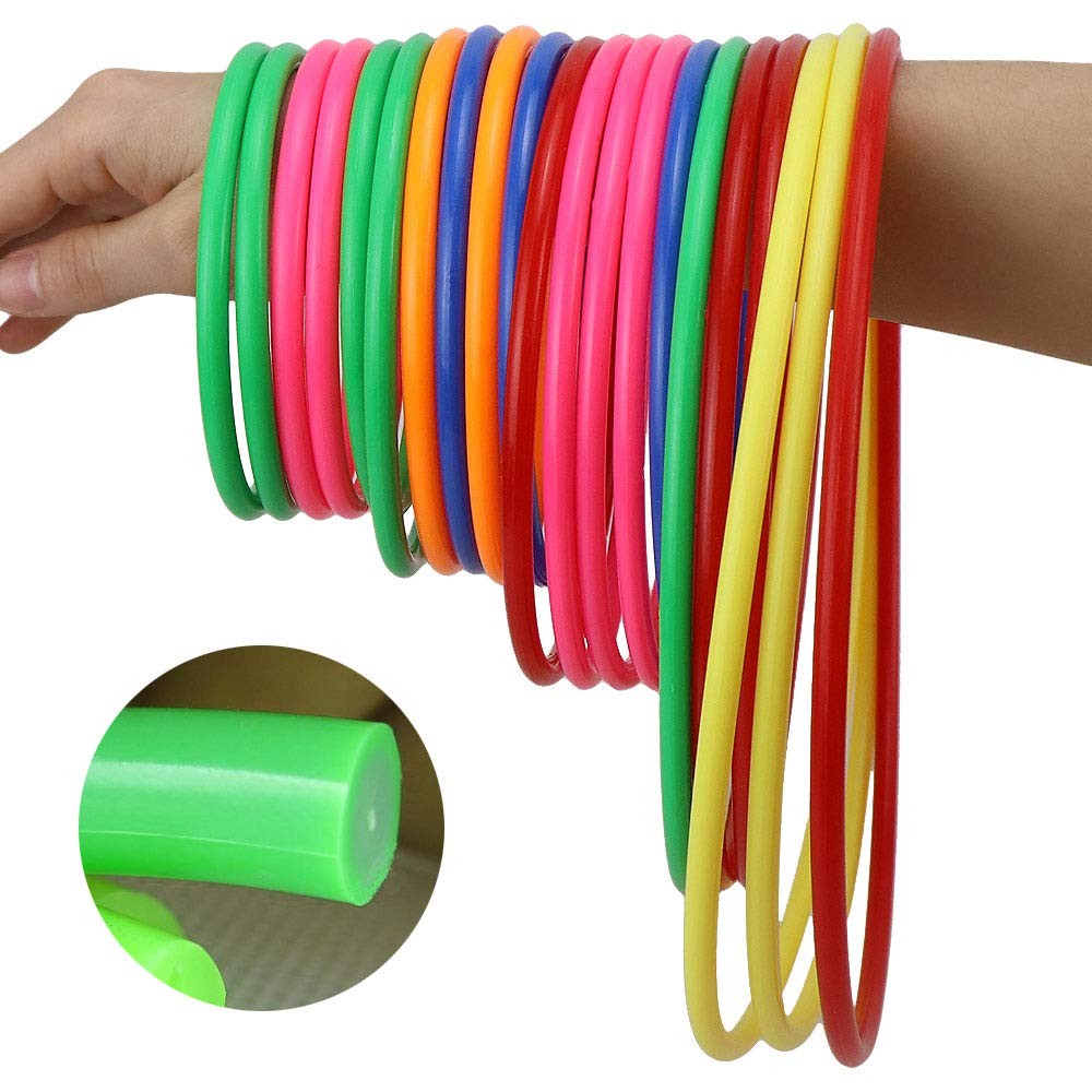 Hysagtek 21 Pcs Plastic Toss Rings Carnival for Adults multicolor
