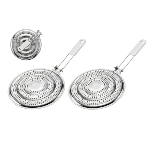 Heat Diffuser Reducer Flame Guard With Removable Handle, Stainless Set of 2
