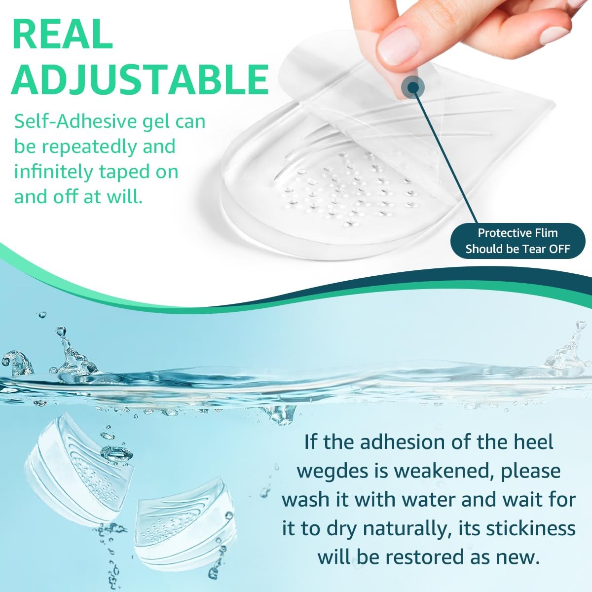 3 Layers Adjustable Heel Wedge Inserts for Supination & Pronation Correction,...
