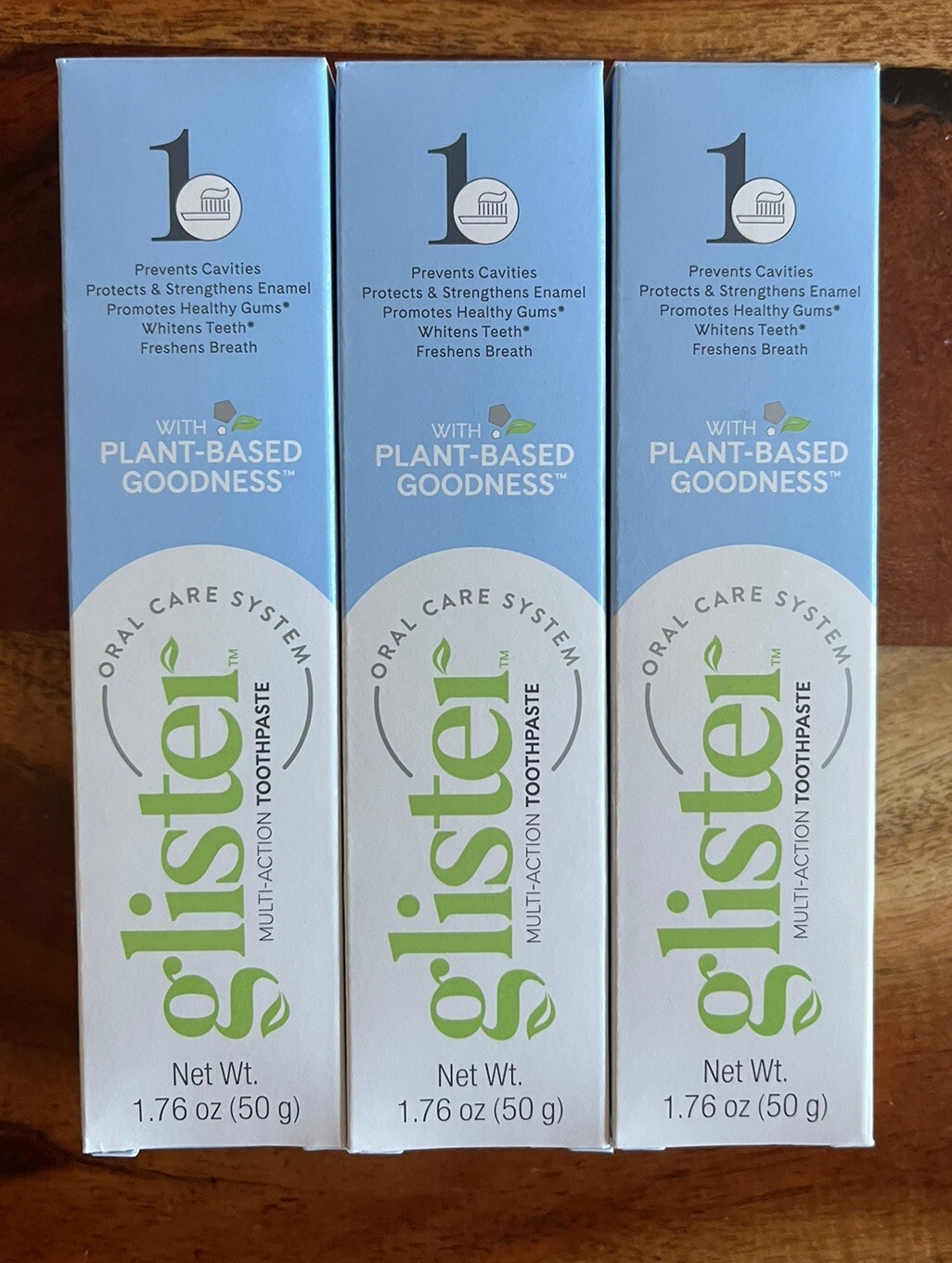 AMWAY GLISTER MULTI-ACTION FLUORIDE TOOTHPASTE TRAVEL SIZE-1.76 OZ 50g (3PACK)
