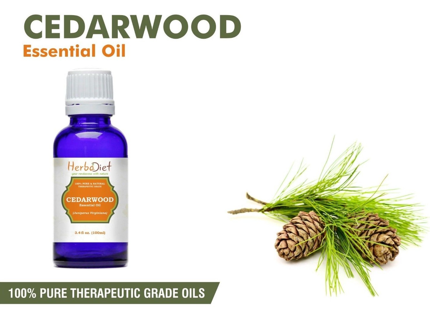 Cedarwood Essential Oil 100% Pure Natural Aromatherapy Oils Therapeutic Grade